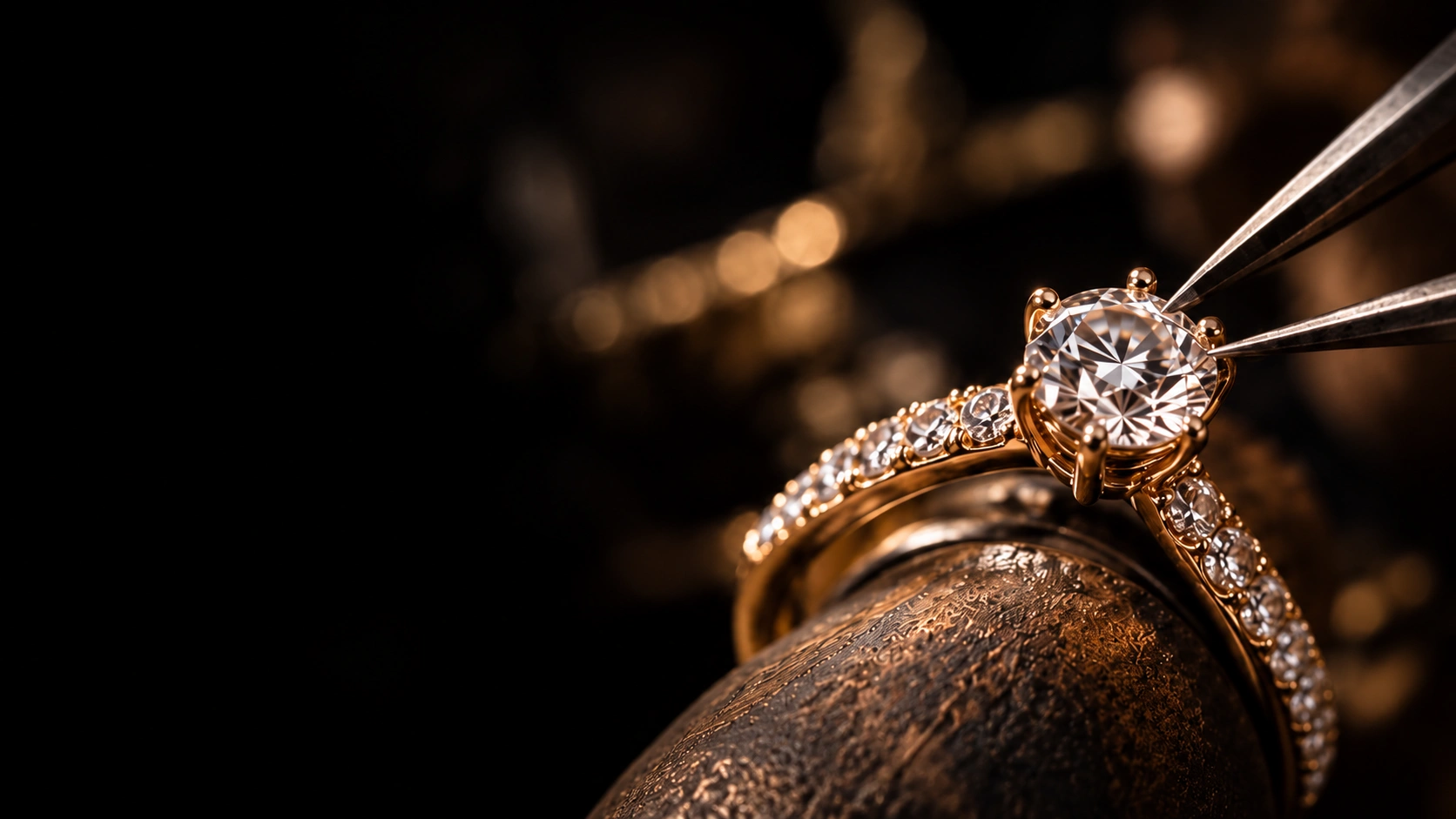 Diamond setting inspiration: a gold ring and precision setting tools